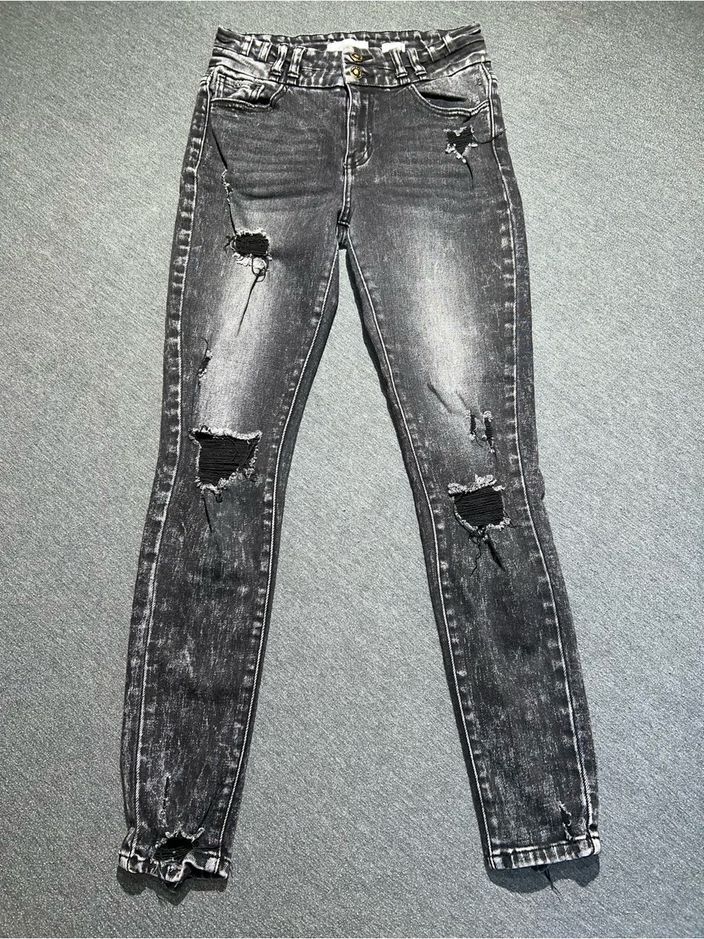 KanCan Black Washed Distressed Skinny Jeans